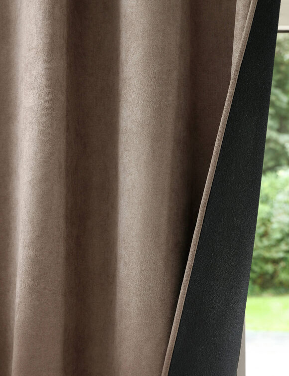 Rideau occultant et isolant finition oeillets (taupe)