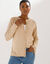 Vest met knopen in fantasietricot (beige)