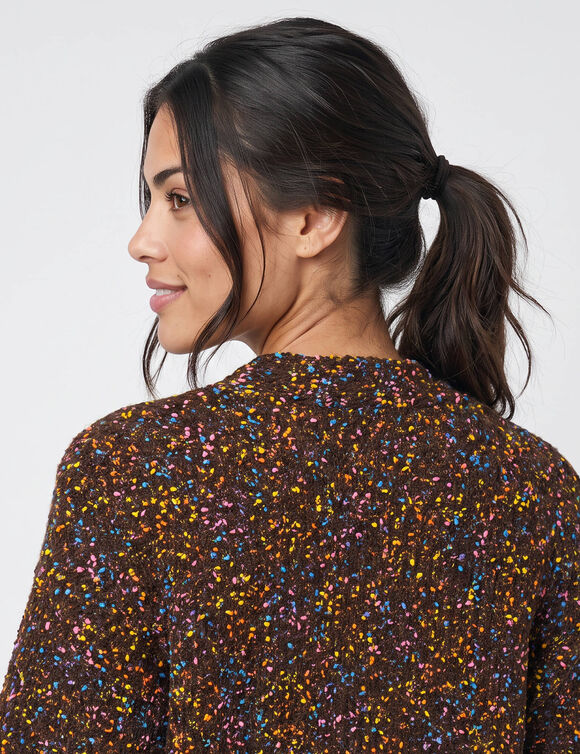Gilet boutonn&eacute;, c&ocirc;te anglaise. (chocolat)