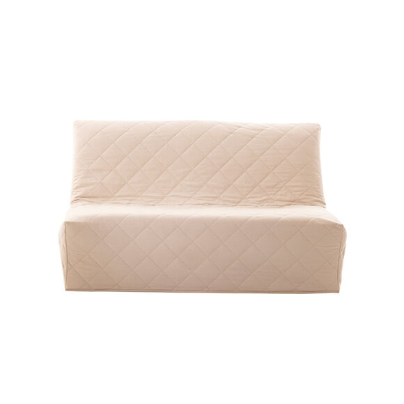 Housse canapé BZ coton bachette uni matelassé (sable)