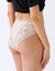 Midislip met hoge taille in microvezel en kant - set van 2 (nude)