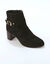 Comfortabele hoge leren boots met sleehak (zwart)