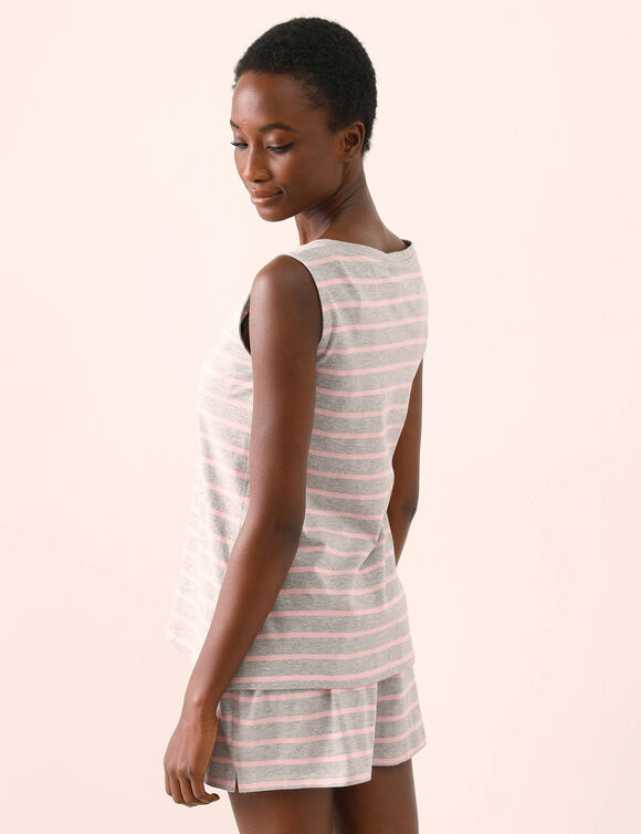 Pyjama short rayé en jersey (gris chiné)