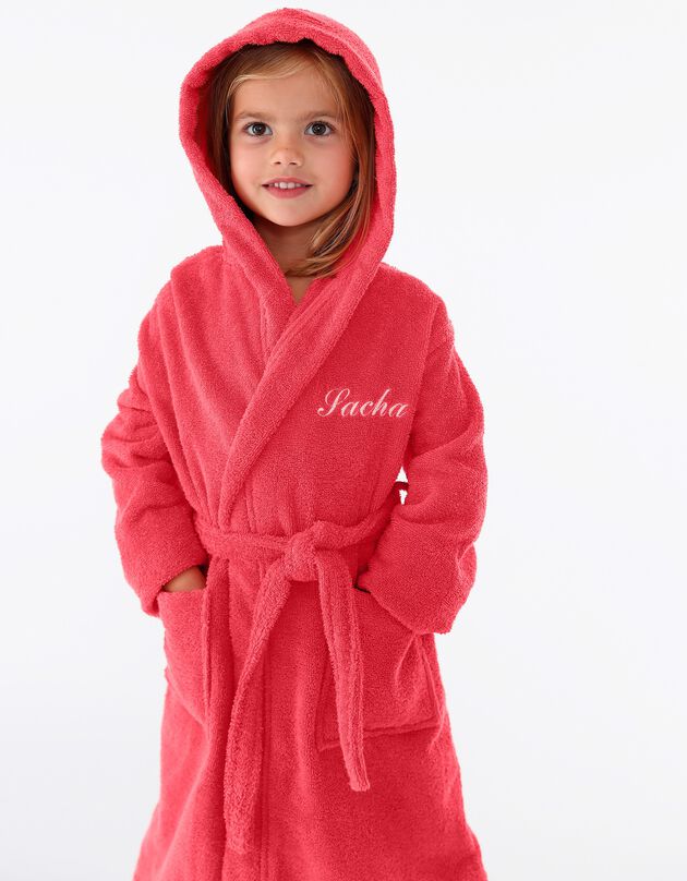 Peignoir enfant éponge à capuche personnalisable  (corail)