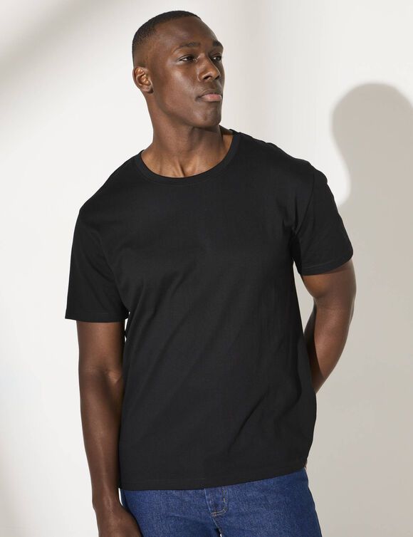 T-shirt met ronde hals en korte mouwen - set van 3 (zwart)