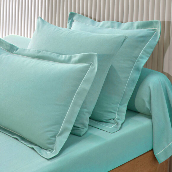 Linge de lit uni flanelle (lagon)