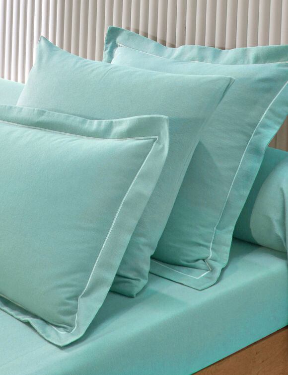 Linge de lit uni flanelle (lagon)