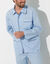 Effen pyjama van polyester/katoen popeline (lichtblauw)