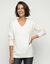 Pull tunique col V, maille douceur (&eacute;cru)