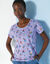 T-shirt met ronde hals en bloemenprint, katoen (mauve)