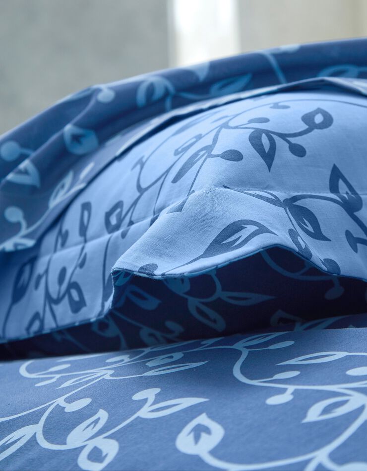 Linge de lit Héritage en coton à motifs volutes (bleu)