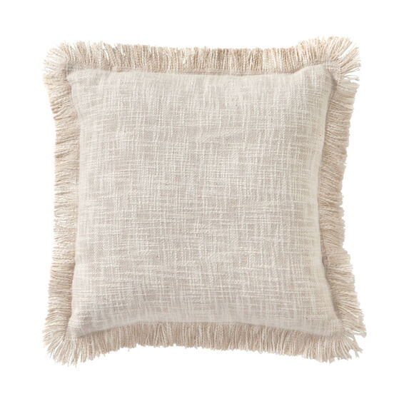 Coussin uni coton texturé (ivoire)