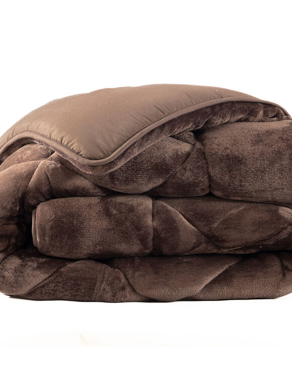Dubbelzijdig synthetisch dekbed, 350 g/m&sup2; (chocolade)