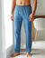 Pyjamabroek in effen katoen (grijsblauw)