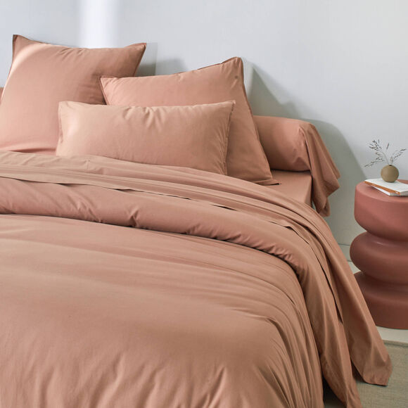 Linge de lit uni - coton lav&eacute; 57 fils/cm&sup2; (praline)