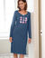 Chemise de nuit longue - imprim&eacute; fantaisie (marine)