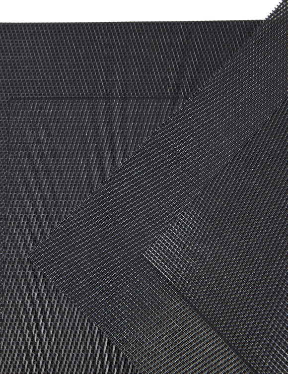Set van 4 placemats - gevlochten vinyl (antraciet)