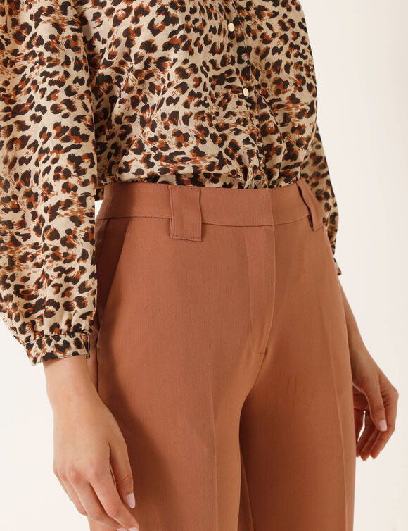 Pantalon cigarette, fluide (caramel)