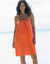 Robe bretelles tressées, gaze de coton (orange)