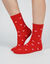 Mi-chaussettes fantaisie &agrave; motifs coeurs - lot de 3 (rouge / rose)