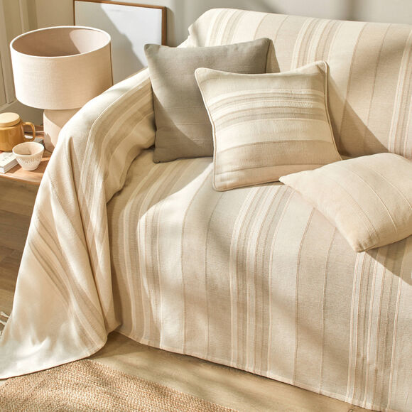 Housse coussin multicolore coton tissage artisanal - lot de 2 (sable)