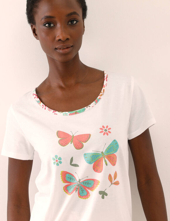 Pyjama court imprim&eacute; (blanc)