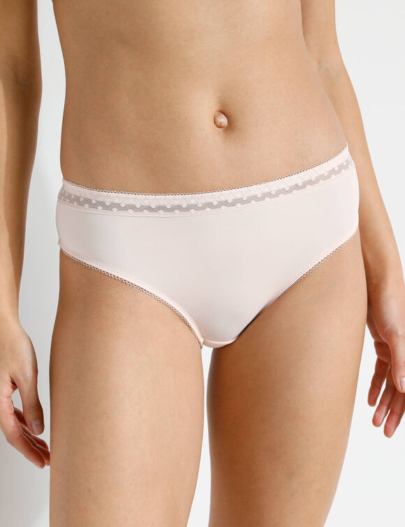 Midislip in microvezel en plumetistule met tweede huid-effect Paia - set van 2 (poeder)