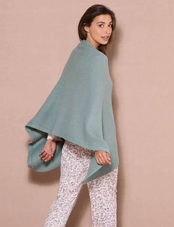 Poncho couvre-épaules en maille (kaki)