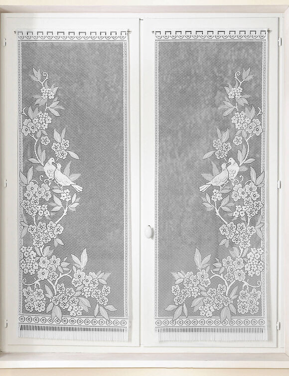 Vitrage droit Colombes - paire (blanc)