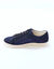 Lage sneaker met ritssluiting van soepel leer met glanzend effect (marine)