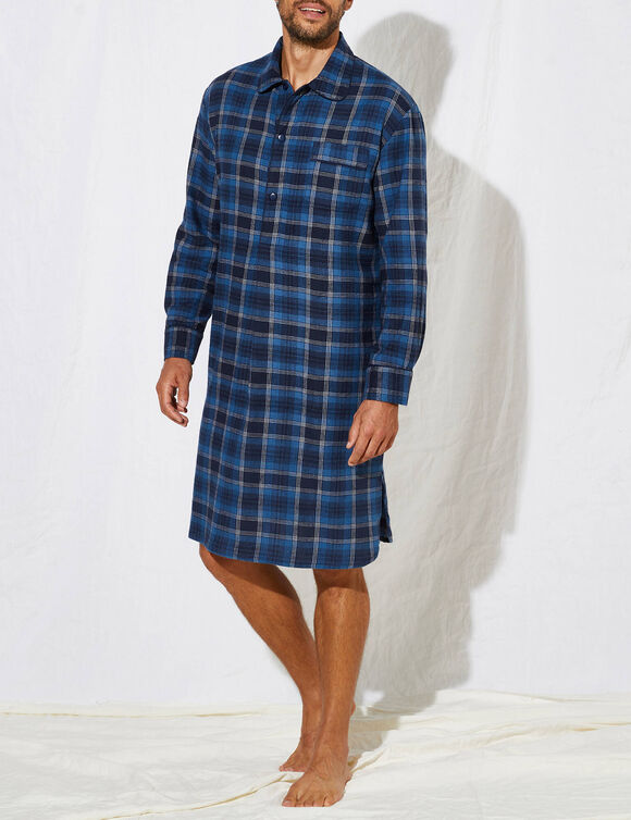 Liquette pyjama flanelle carreaux (bleu)