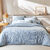 Linge de lit Céline en flanelle imprimé floral (bleu grisé)