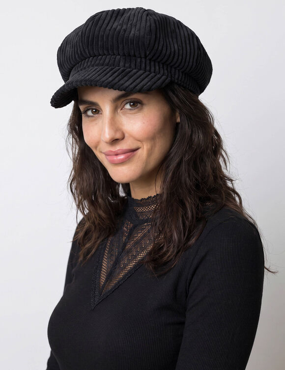 Casquette velours r&eacute;glable (noir)