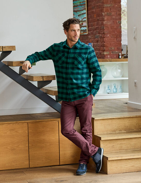 Pantalon chino élastiqué côtés - entrej. 82 cm (bordeaux)