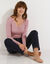 Warm T-shirt met lange mouwen, in wolmengeling (grijsroze)