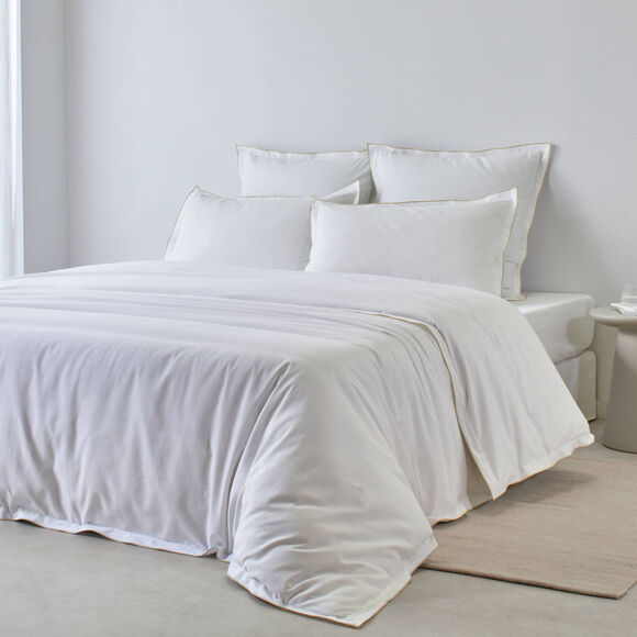 Linge de lit blanc finition bourdon - coton 57 fils/cm&sup2; (blanc)