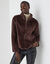 Veste zipp&eacute;e douceur peluche  (marron)