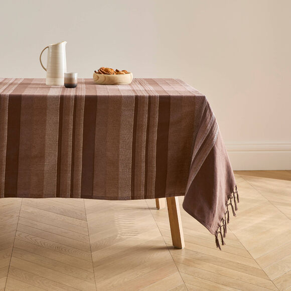 Veelkleurig artisanaal geweven sprei of plaid (chocolade)