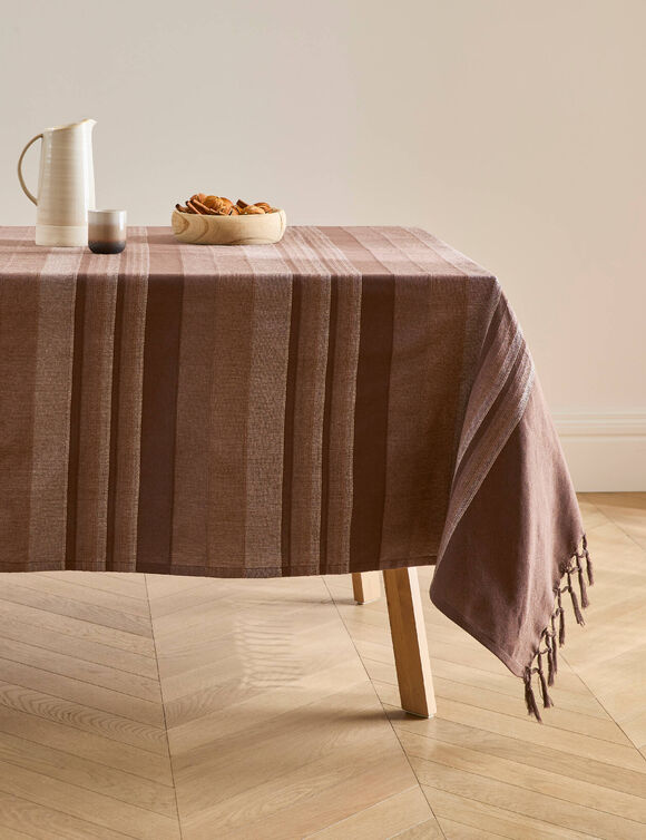 Veelkleurig artisanaal geweven sprei of plaid (chocolade)
