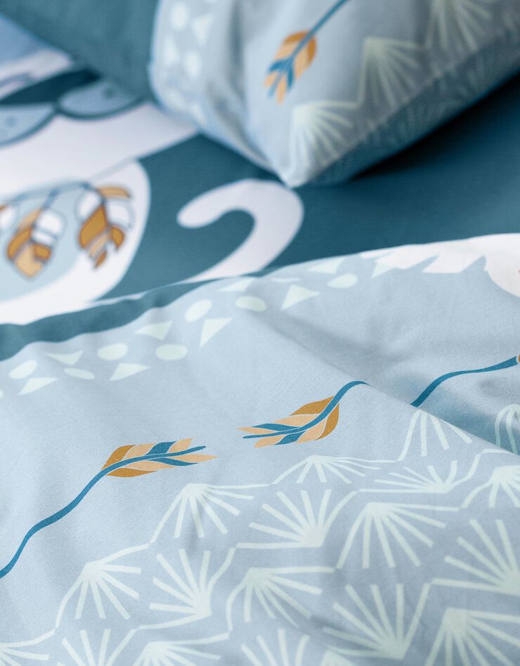 Linge de lit enfant à motifs chats Chaplu 1 personne - coton (bleu)