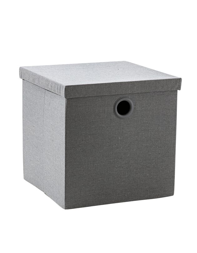 Boîte rangement pliable unie avec couvercle (gris)