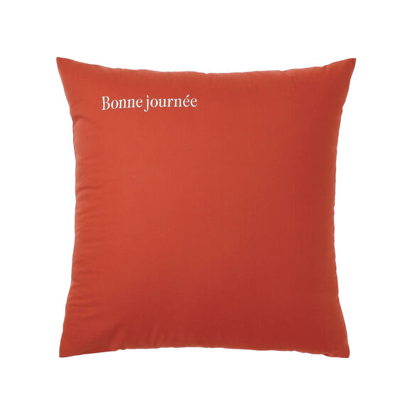 Katoenen kussensloop, personaliseerbaar (terracotta)