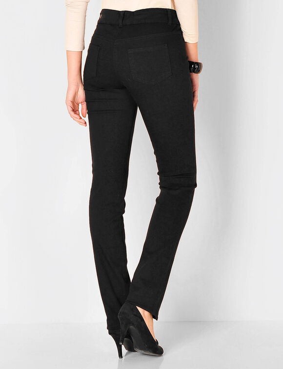 Pantalon droit gainant - petite stature entrej. 75 cm (noir)
