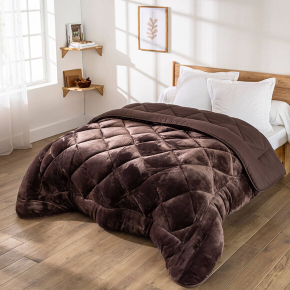 Dubbelzijdig synthetisch dekbed, 600 g/m&sup2; (chocolade)