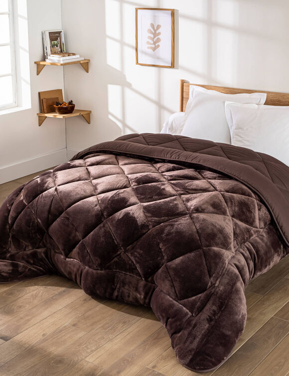 Dubbelzijdig synthetisch dekbed, 600 g/m&sup2; (chocolade)
