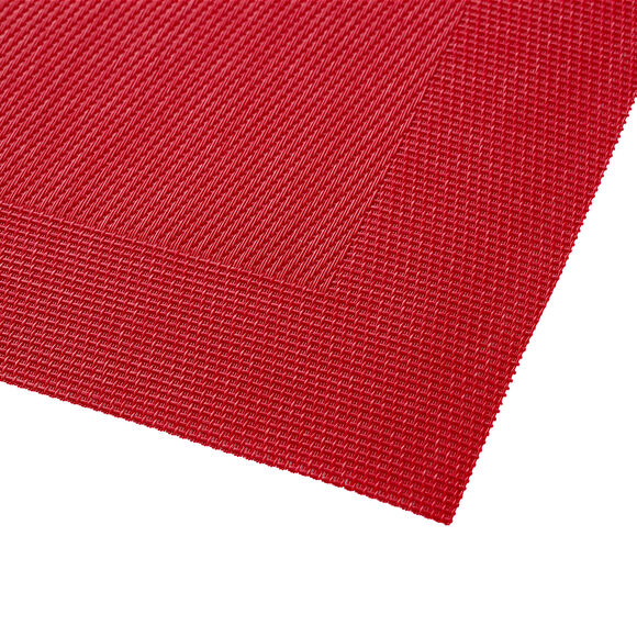 Lot de 4 sets de table - vinyle tress&eacute; (rouge)