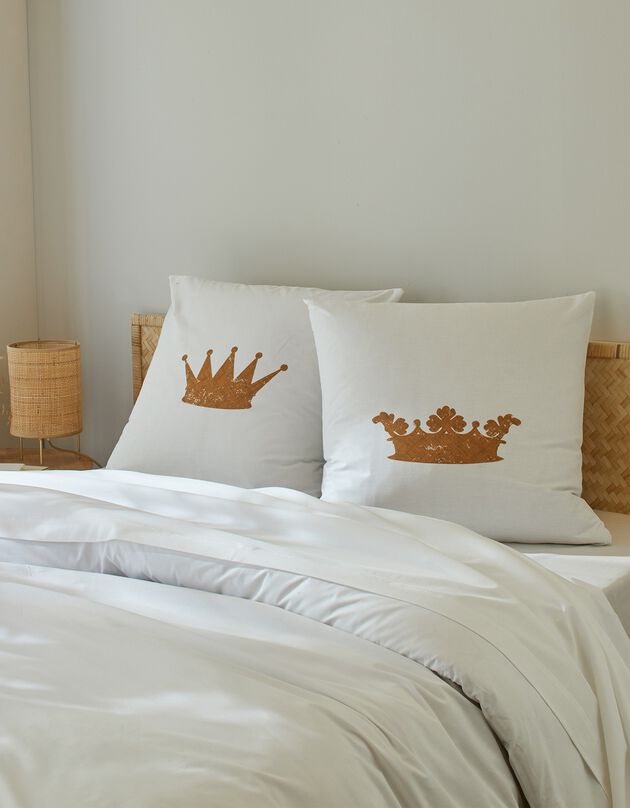 Lot de 2 taies d'oreillers majesté (blanc)