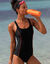 Maillot de bain 1 pièce uni Lohena, spécial maintien (noir / orange) Maillot de bain 1 pièce uni Lohena, spécial maintien (noir / orange)