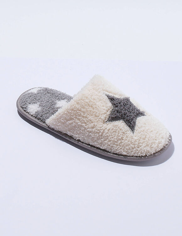 Mules plates souples &eacute;toile (gris)