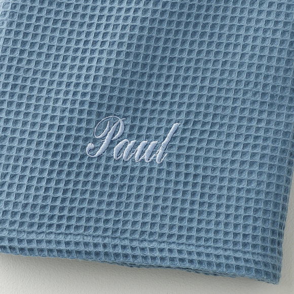 Serviette de bain nid d'abeille  Colombine&reg;, personnalisable, 240 g/m2 (bleu)